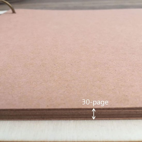 Bruiloftsgastenboek van hout, vintage gastenboek met 30 pagina's, album, scrapbook, vaste omslag, herinneringscadeau, verlovingsfeest, verjaardag (bruiloftsboek) — afbeelding 5