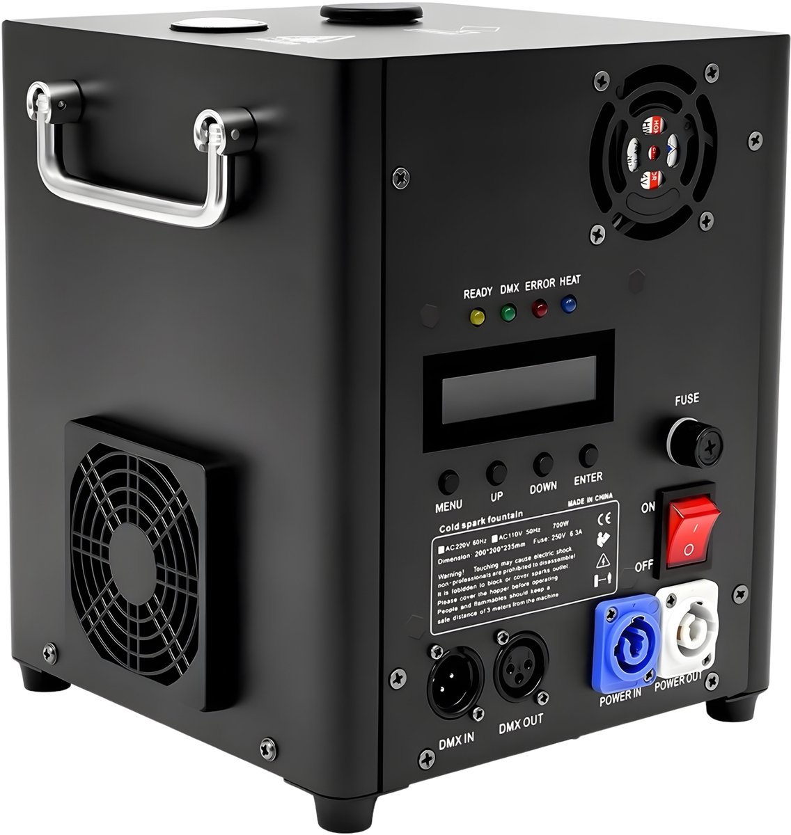 Professionele Pyro Spark Machine - Instelbare spuithoogte - Draagbaar 700 W - Vier indicatorlampjes