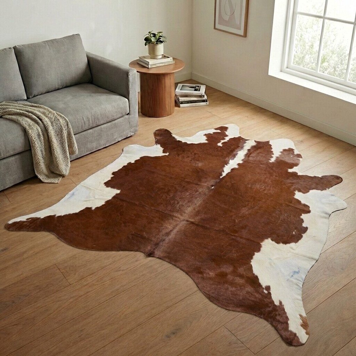 Koeienhuid Vloerkleed XL (Groot) - Effen-solid - 238 x 232 cm - Koeienkleed / Koeienvel / Dierenvel / Dierenhuid / Koehuid Tapijt
