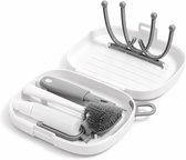 8-in-1 Babyfles Reinigingsset - Flessen Droogrek Baby - Flessen Borstel Reis Set - Flessenreiniger - Siliconen Flessenborstel met Zeepdispenser en Opbergbox