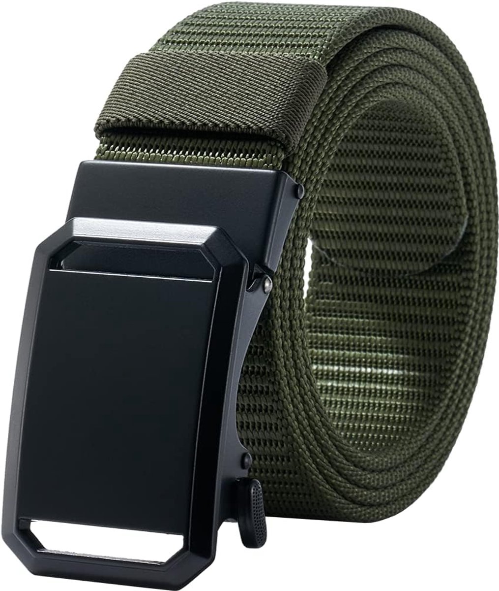 Herenriem voor heren, met ratel, automatische sluiting, werkriem, verstelbaar, voor heren, werk, outdoor, sport, wandelen, 130 cm L x 3,8 cm B