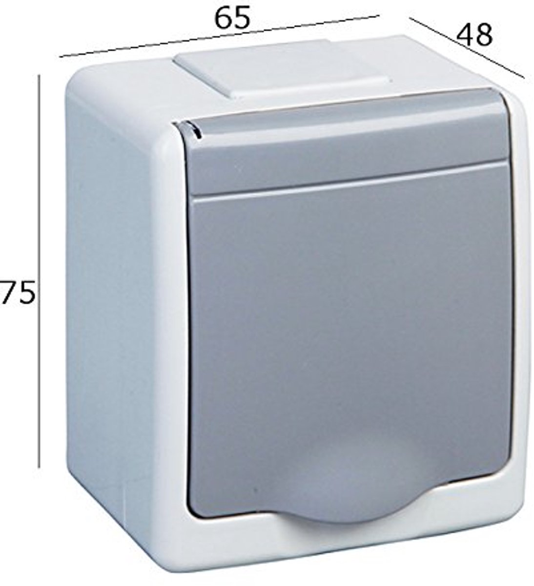 1-voudig opbouwstopcontact IP44 16 A/250 V Schuko opbouw stopcontact voor vochtige ruimtes GR