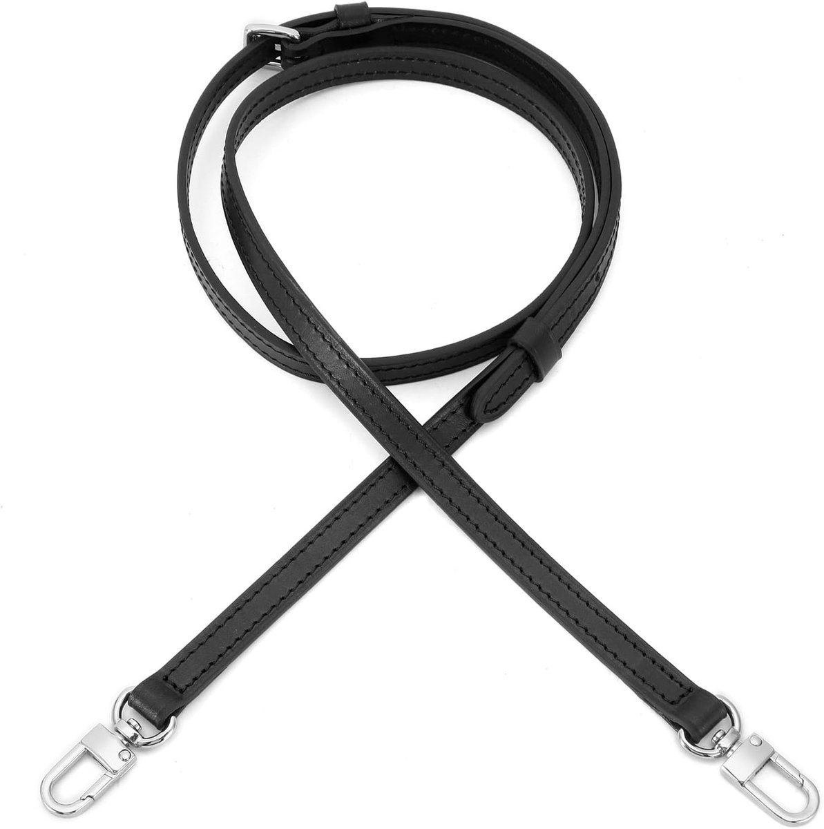 vervangende riem voor handtas met zilveren haken voor kleine tas, crossbodytas, aktetas, koerierstas, schoudertas, doe-het-zelf lederen tasriem