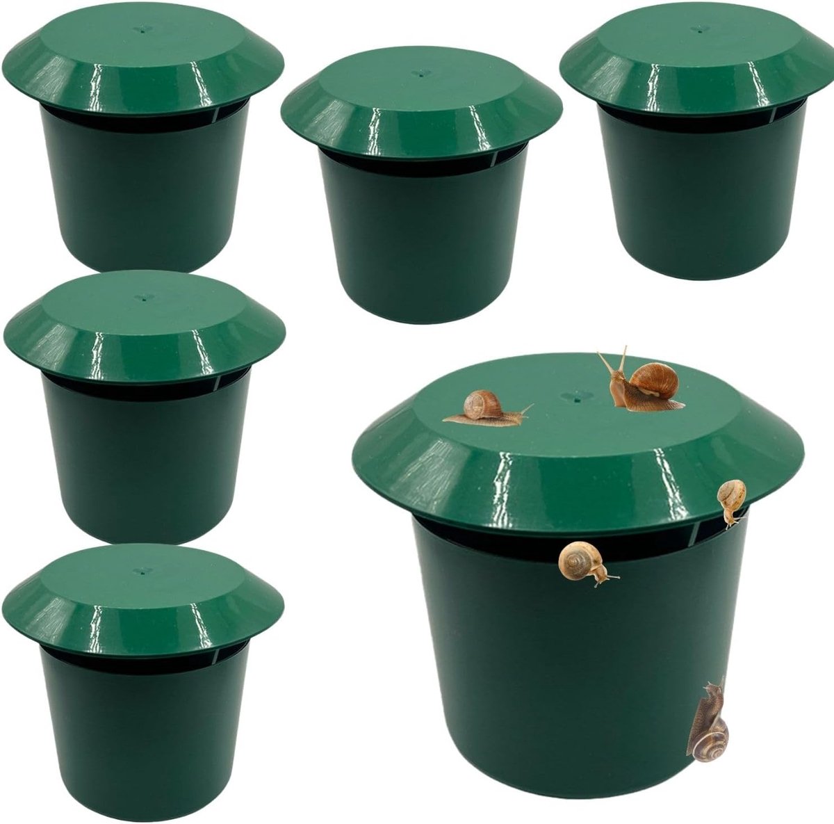 6 stuks slakkenval, herbruikbare bier-slakkenval, veilige slakkenval bierval, 11,3 x 9,5 x 8,2 cm, slakkenbestrijding voor groentetuinen, moestuinen, fruitbomen