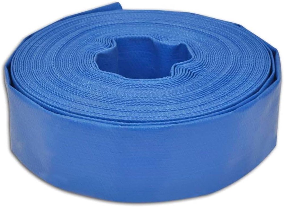 Platte slang - Tuinslang - Irrigatie - Versterkt materiaal - 100 meter - Blauw