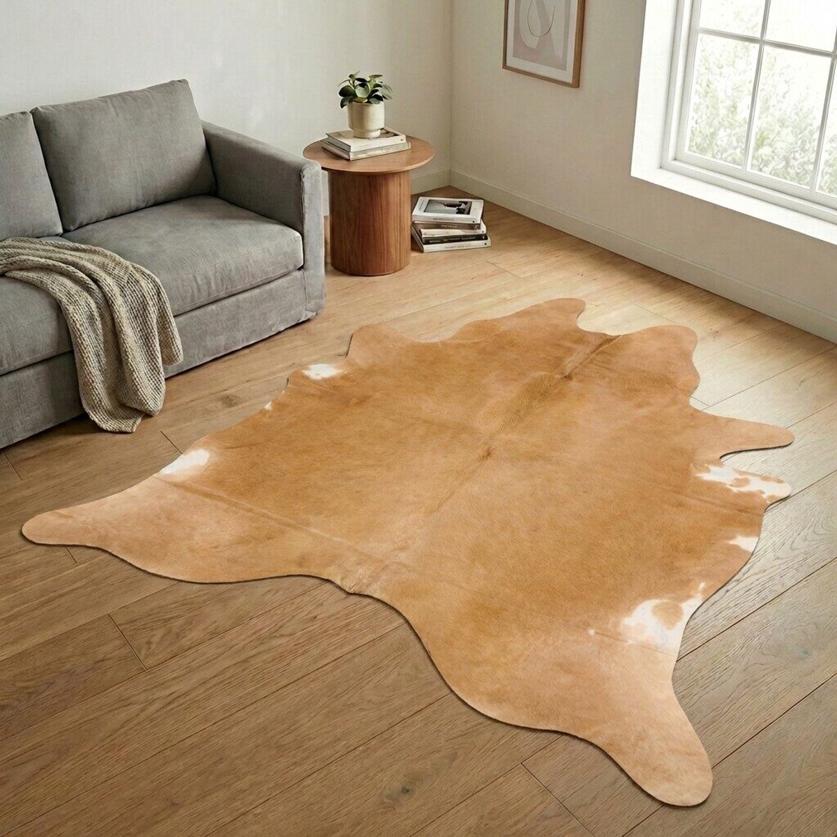 Koeienhuid Vloerkleed XXL (Extra Groot) - Effen-solid - 263 x 232 cm - Koeienkleed / Koeienvel / Dierenvel / Dierenhuid / Koehuid Tapijt