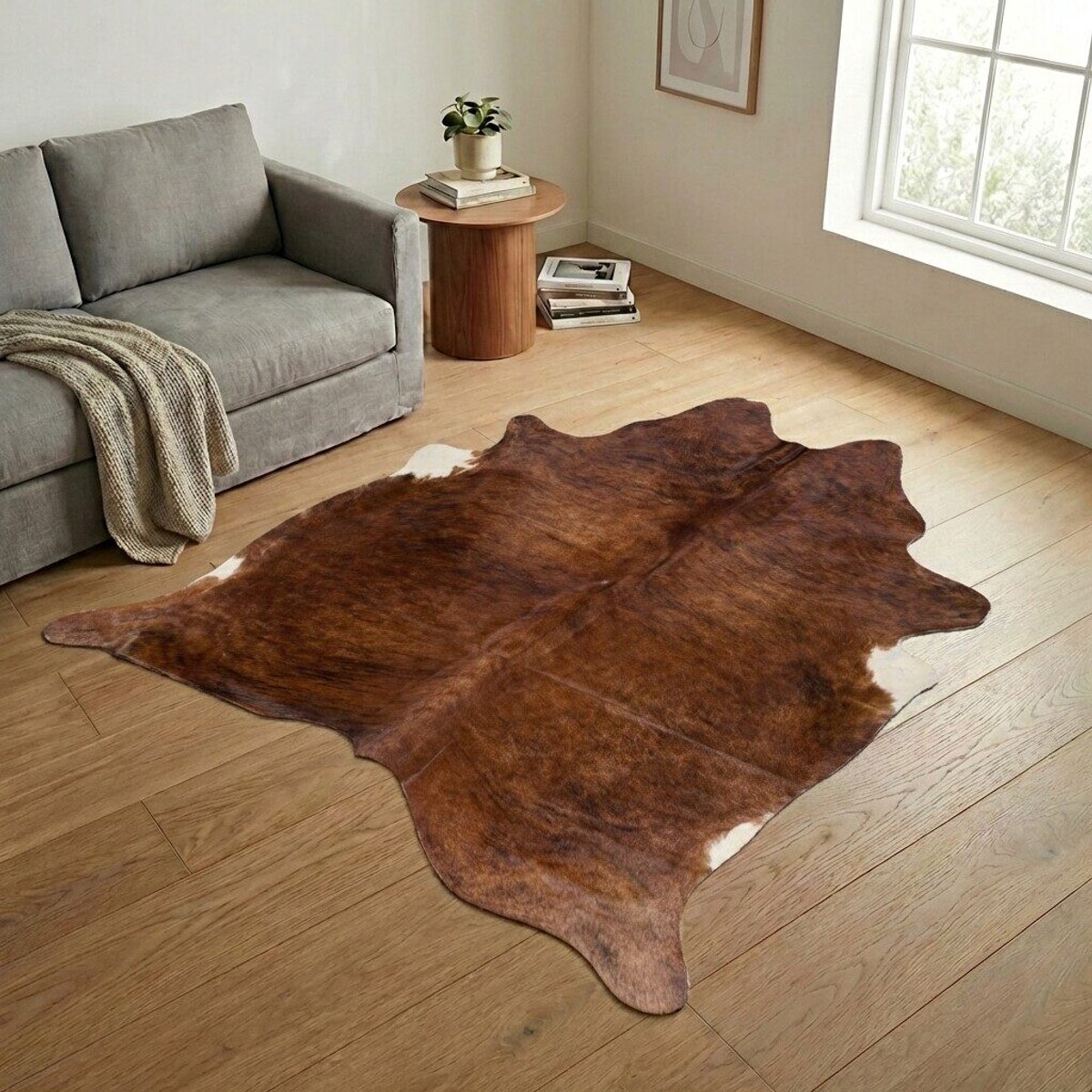 Koeienhuid Vloerkleed XXL (Extra Groot) - Effen-solid - 247 x 208 cm - Koeienkleed / Koeienvel / Dierenvel / Dierenhuid / Koehuid Tapijt