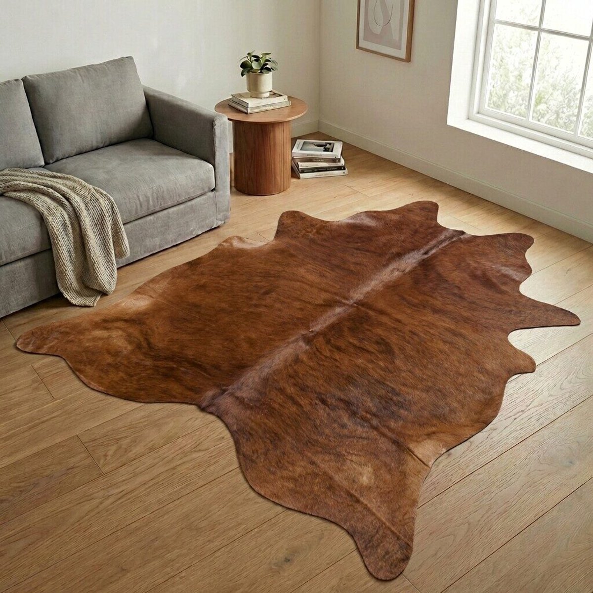 Koeienhuid Vloerkleed XXL (Extra Groot) - Effen-solid - 247 x 233 cm - Koeienkleed / Koeienvel / Dierenvel / Dierenhuid / Koehuid Tapijt