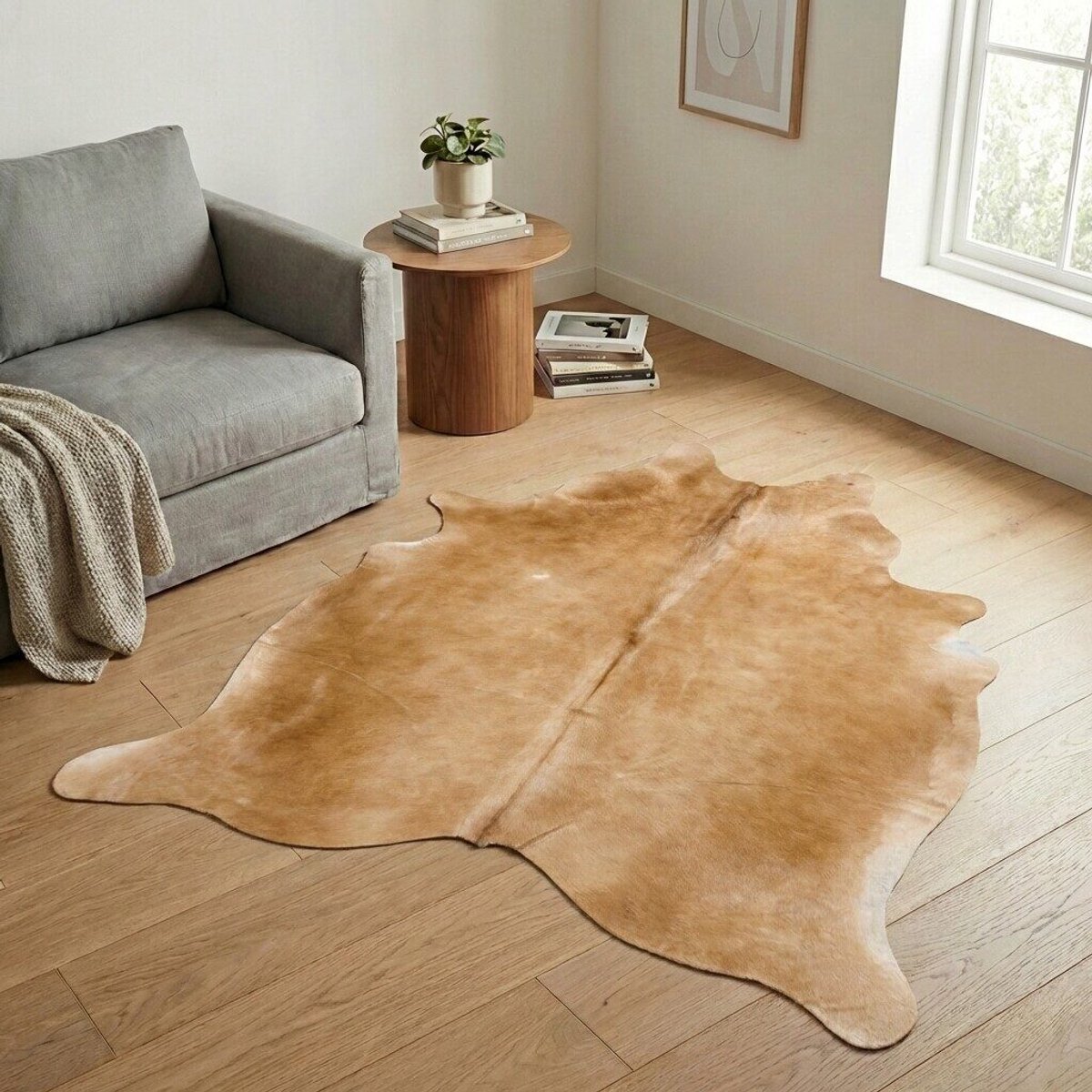 Koeienhuid Vloerkleed - Effen-solid - 216 x 172 cm - Koeienkleed / Koeienvel / Dierenvel / Dierenhuid / Koehuid Tapijt