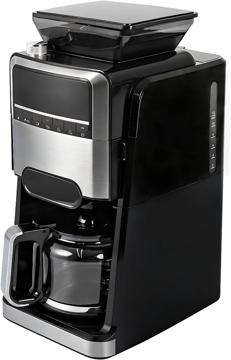 SNJY® Koffiemachine met Bonen - Volautomatische Koffiemachine - Espressomachine - Koffiezetapparaat Bonen - 1400W - Zwart