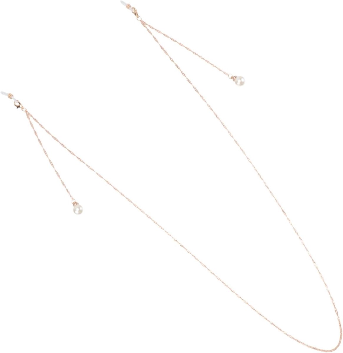 Ketting voor Bril - Parel Ketting - Veilig Dragen - Met Clips - 90 cm - Metaal