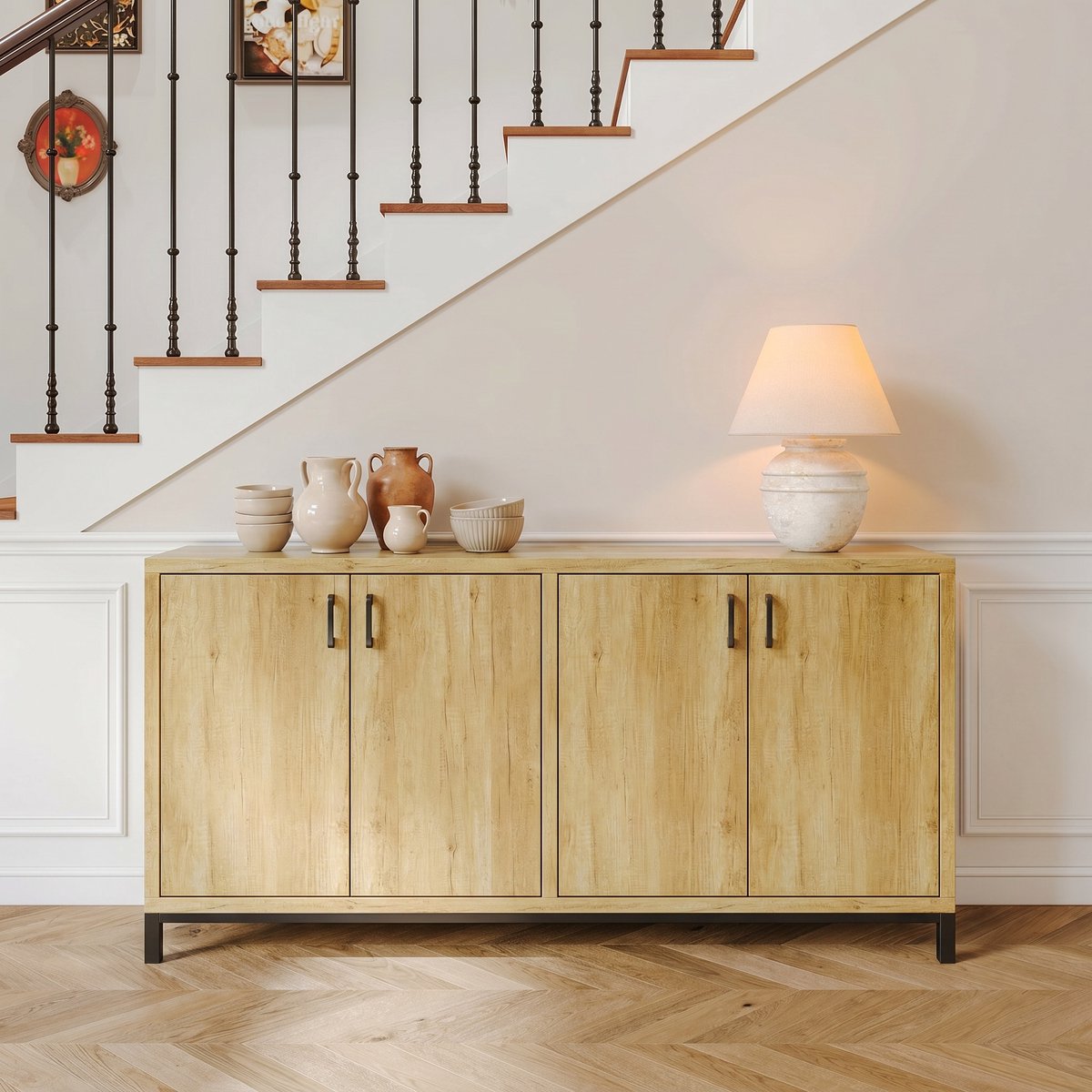 Keukenmeubels, Opbergmeubel, Dressoir voor de Eetkamer, Opbergruimte voor het Keukenbuffet, Bewaar alle Denodigdheden voor het Bereiden, Koken en Schoonmaken