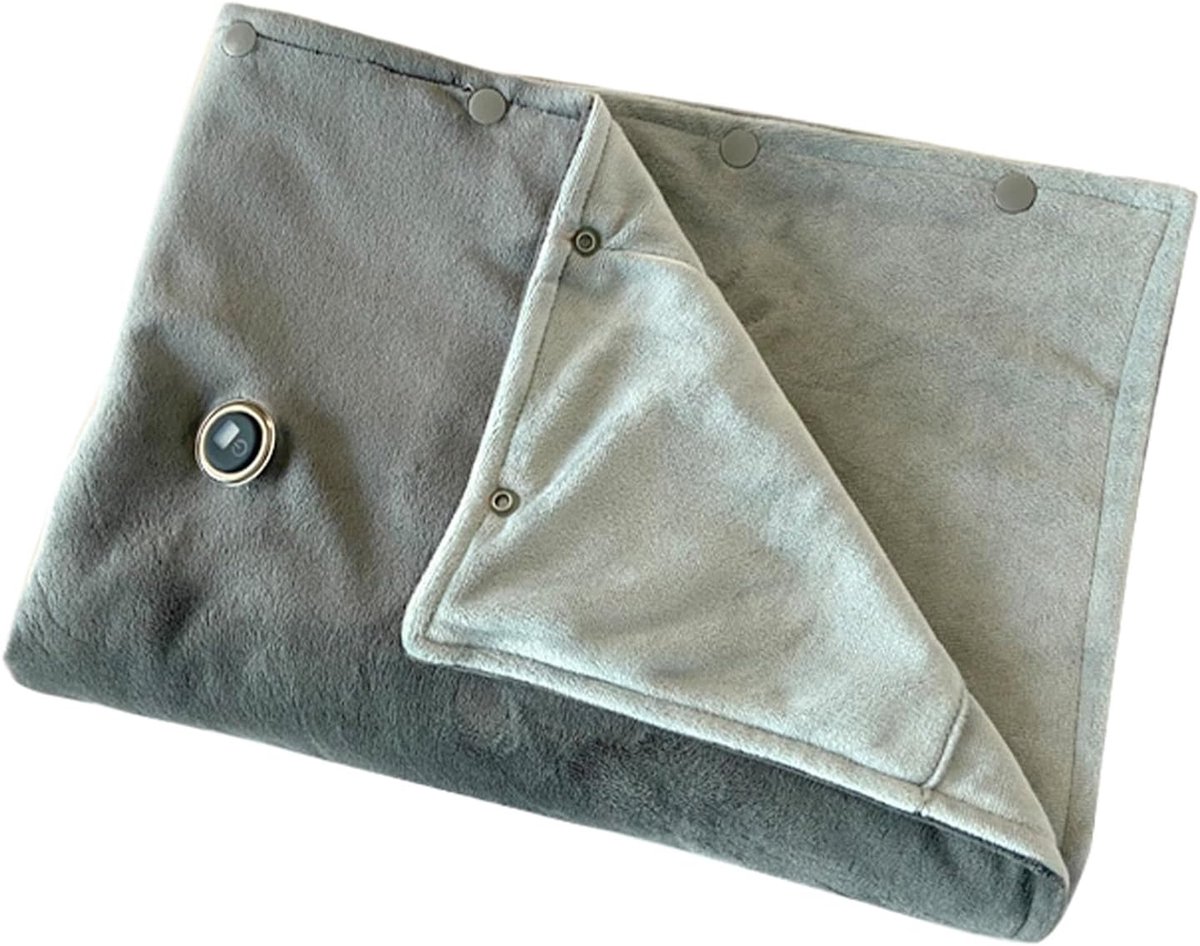 Verwarmde Deken - Oplaadbare Sjaal Poncho - Warm Blijven - USB Oplaadbaar - 150x80cm - Grijs