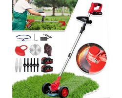 Verstelbare Elektrische Trimmer - 3-in-1 Messen - 650W Motor - 90-120cm Telescopische Steel - Dubbele Accu Met Meerdere Beveiligingen - Rood