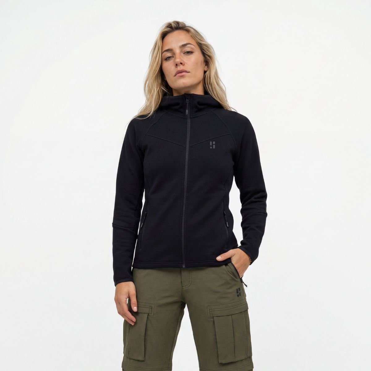 Poederbaas Outdoor Vest Dames Merinowol Warm & Ademend Wandelvest & outdoor activiteiten Zwart