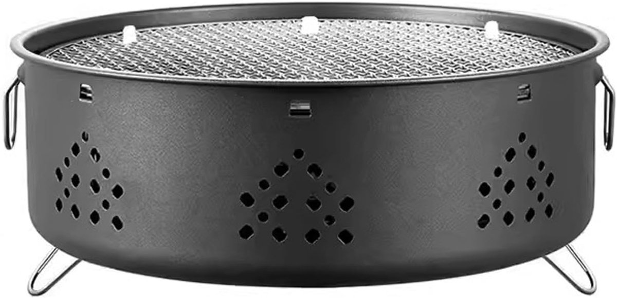 Mini Grill - Compacte BBQ - Buiten Koken - Efficiënte Ventilatie - 33 x 12.7 cm - Grijs