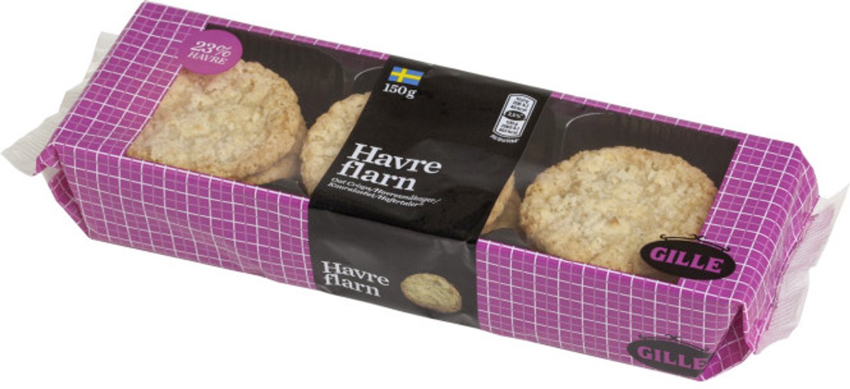 Gille Haverkoekjes 150 gram. Zweedse Havre Flarn: ambacht met een unieke smaak!