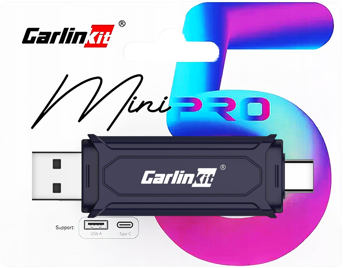 CarlinKit Mini SE Pro: 2-in-1 - Draadloze CarPlay & Android Auto dongel