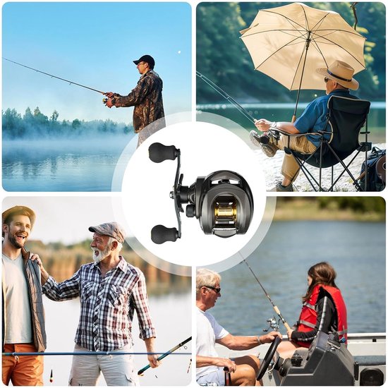 Baitcastingspoel - Zoutwaterspoel - Vissen op zee - Hoge snelheid stabiliteit - Aluminium - Linkerhand — afbeelding 2