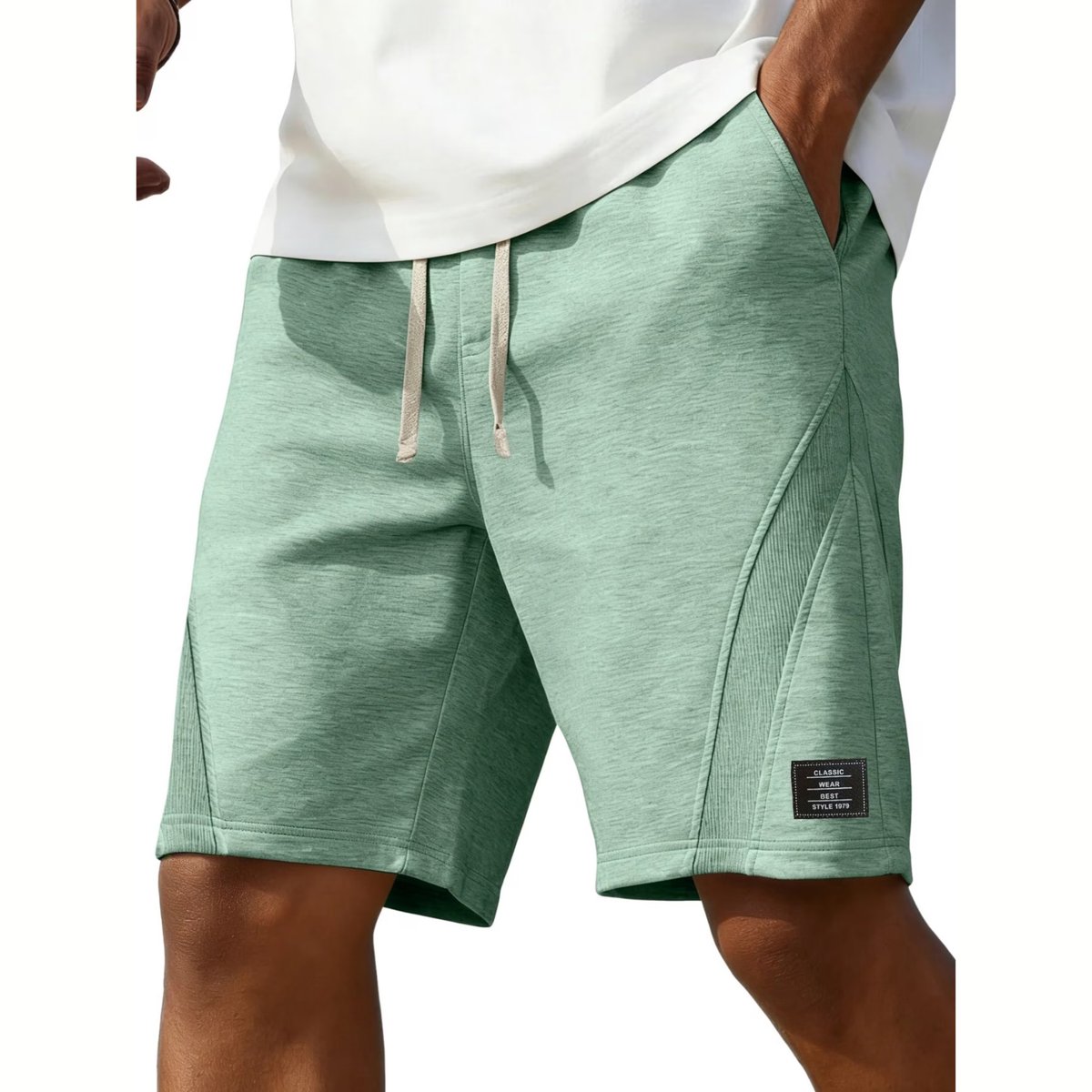 Currero Korte Linnen Broek Heren Zomerbroek Volwassenen Korte Broek Shorts Strandbroek Zomer Ibiza Stijl Lichtgroen