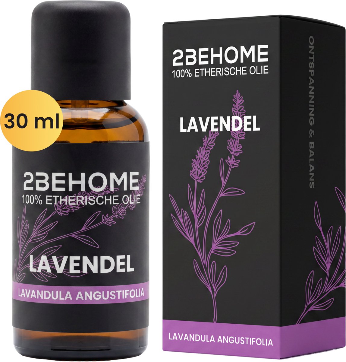 2BEHOME Etherische Olie Lavendel - 30 ML - 1 Stuk - Essentiële olie voor Aromatherapie - Essential oil - Geurolie voor Aromadiffuser
