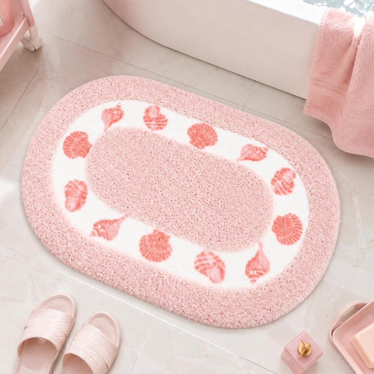 Zachte Antislip Badkamermat van Microvezel, Wasbaar en Absorberend Vloerkleed voor Douche
