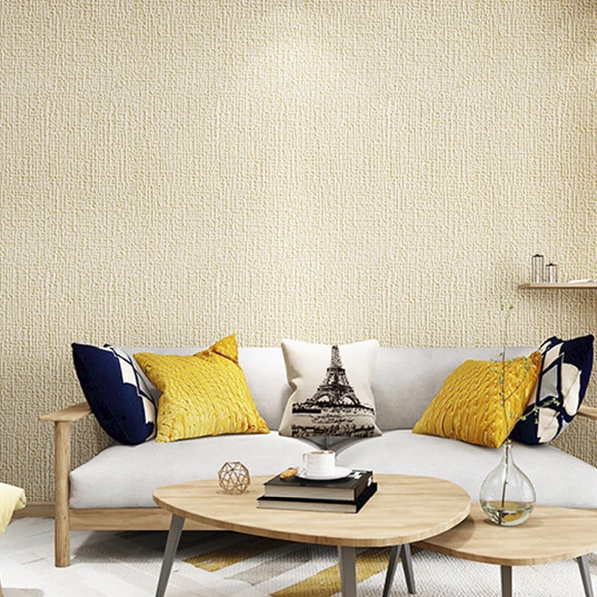 Zelfklevende Isolatie - Muurstickers Isolatie - Muren Isoleren - Geluidsdempend Textuur - 50 x 1000 cm - Beige
