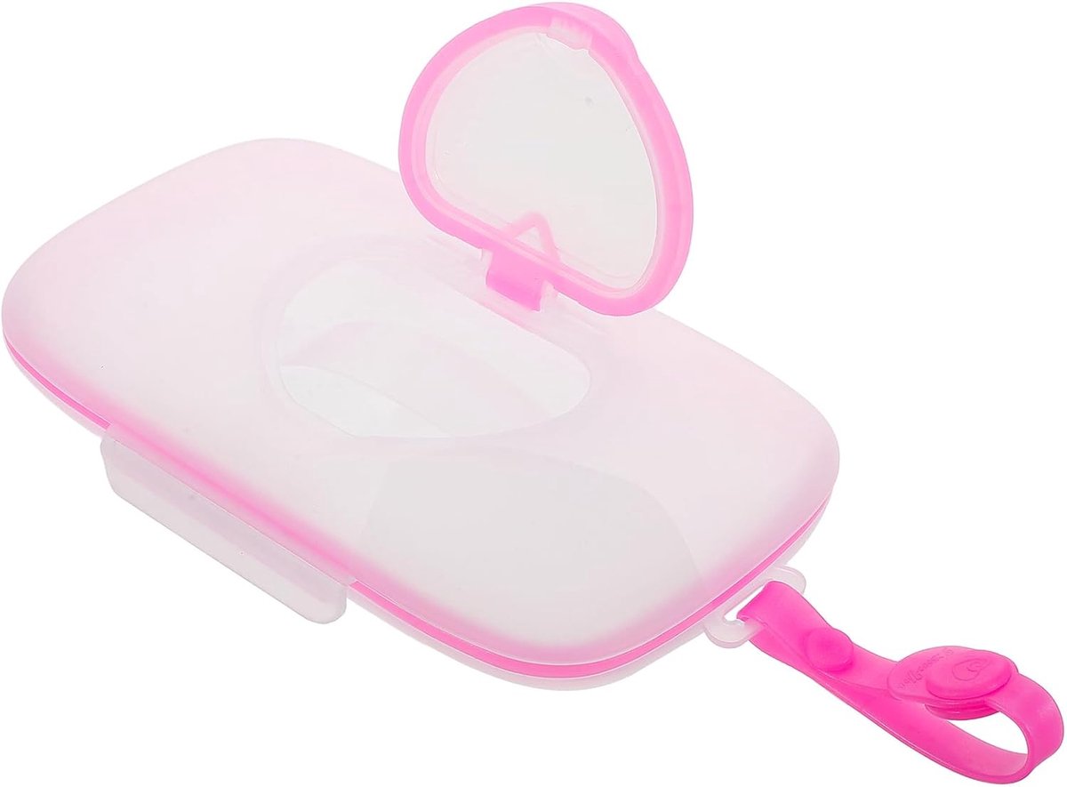 Draagbare Wipes Dispenser - Herbruikbare Houder - Onderweg Hygiëne - Hartvorm Design - 22 x 13.5 cm - Transparant