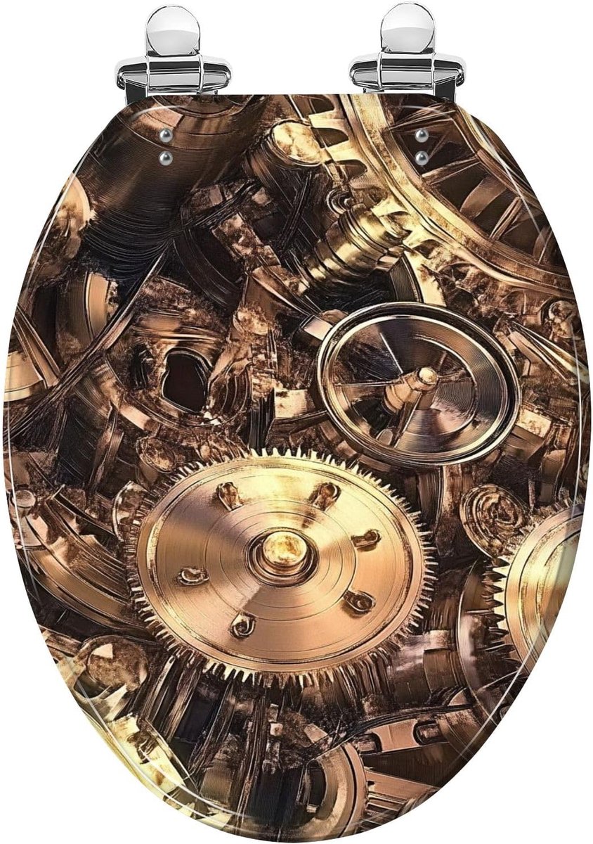 Wc-bril hars - Toiletzitting deksel - Badkamer vernieuwen - Abstract patroon - 47 x 37 cm - Multi