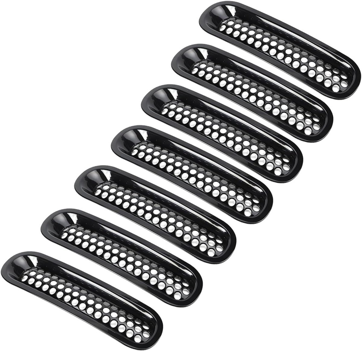 Zwarte ABS Grille voor Auto - 7-delige Voorbumper Grille Geschikt voor JK 2007-2017, Auto-accessoires, Bumperonderdelen, Grille-upgrades