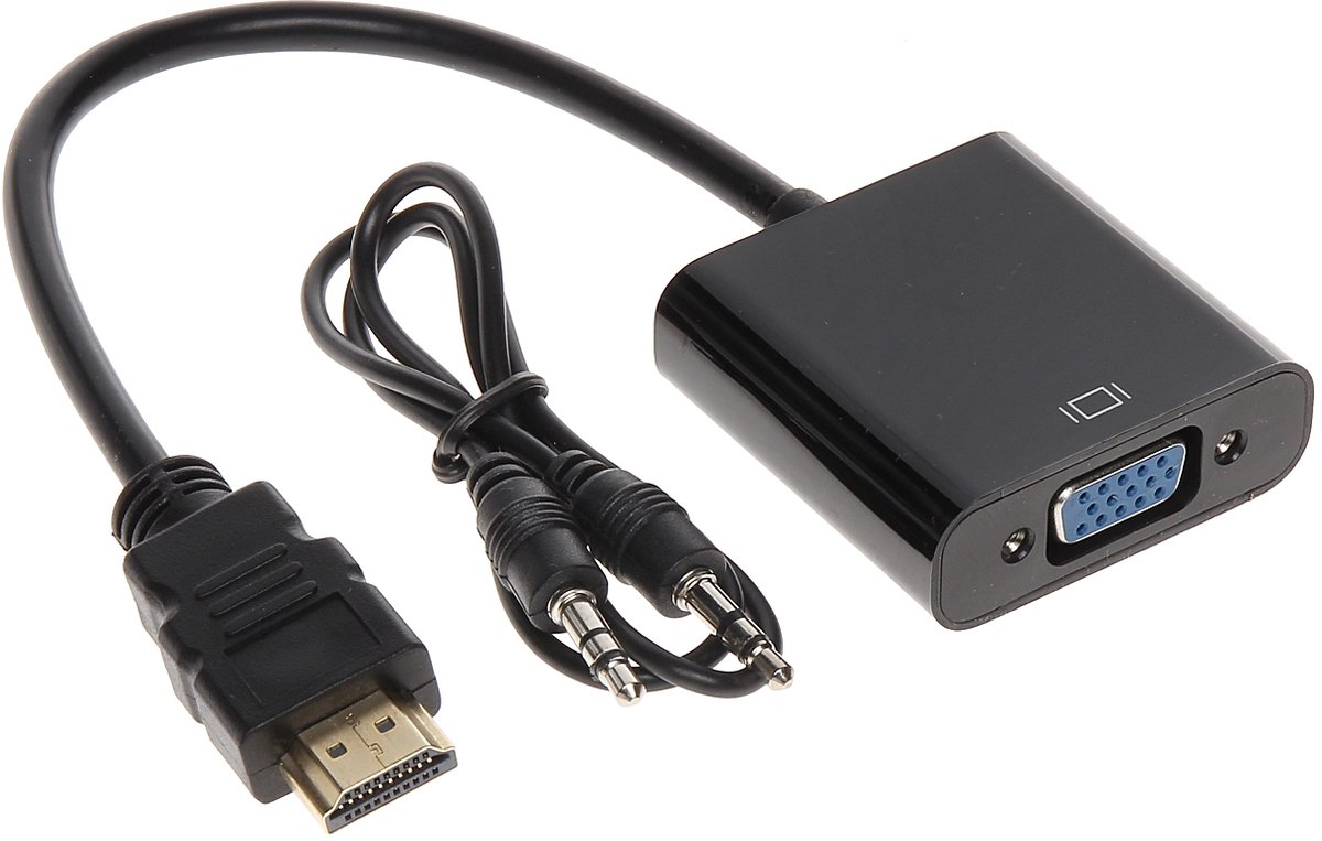 Merkinformatie Serie - HDMI naar VGA Convertor - 2 Kanaals Audio - Zwart/Wit