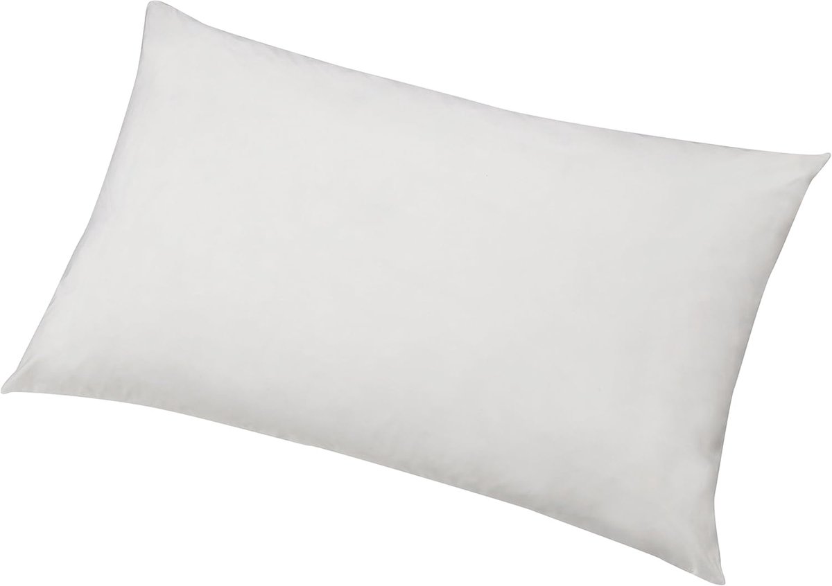 Famanu Set van 2 kussenslopen van 50 x 80 cm, witte kussenslopen van 100% katoen, met rits voor veilige sluiting en machinewasbaar voor eenvoudige reiniging