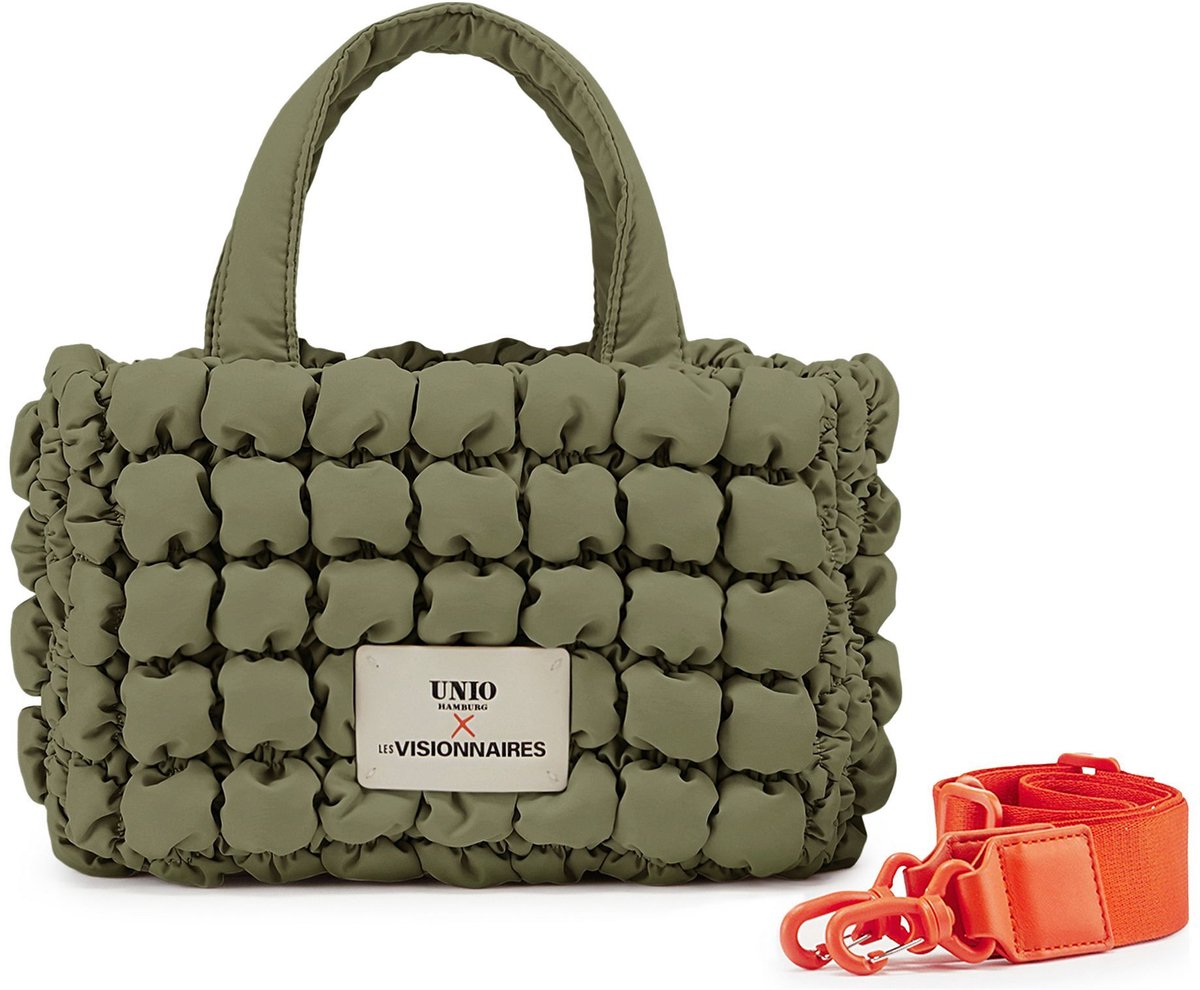 Unio Hamburg x Les Visionnaires handtas schoudertas Bubble Unio Cortina Deep Forest olijfgroen