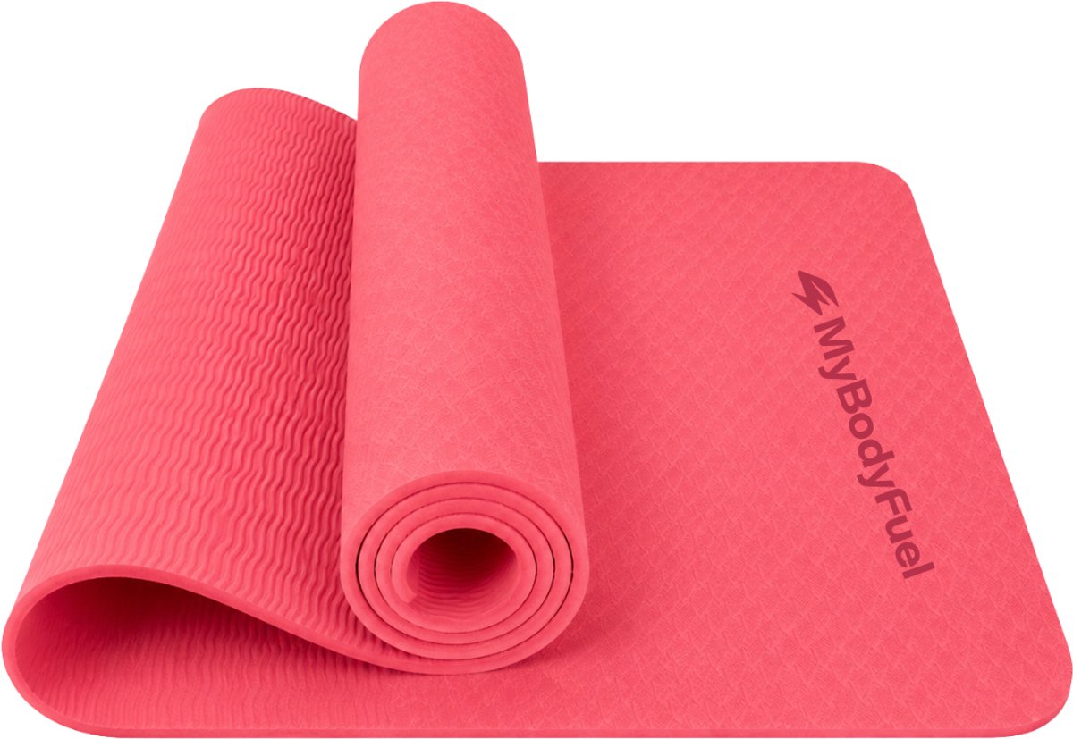 MyBodyFuel Yoga Mat - 6 mm - 183×61 cm - Donkerroze - Duurzaam TPE - Anti-Slip Fitnessmat