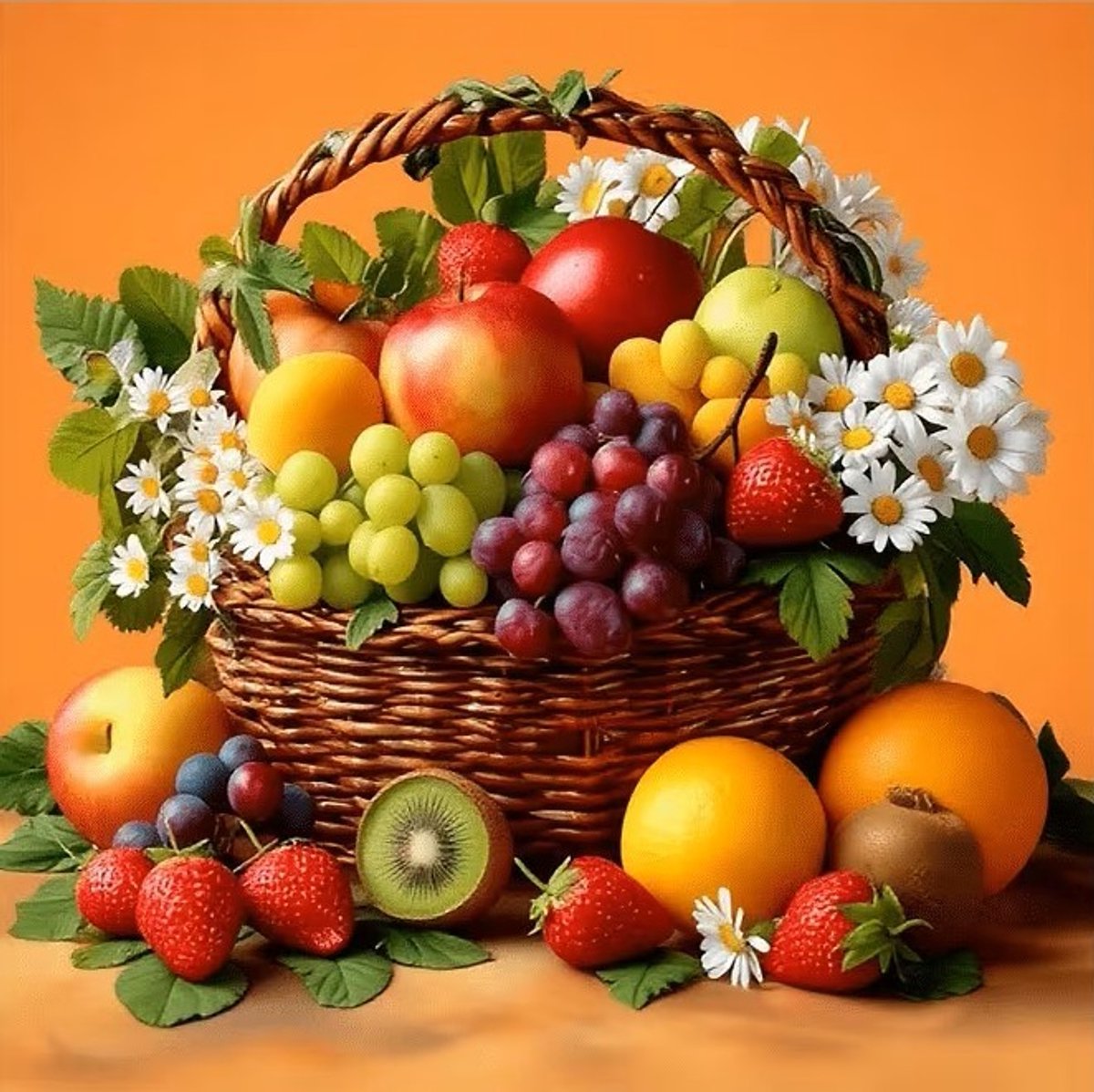 25x25cm Diamond painting fruitmand nr 495
