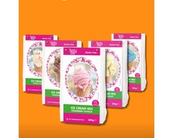 Set van 5 IJSMIXEN - mix voor ijs chocolade,Lemon aardbei en vanille GLUTENVRIJ