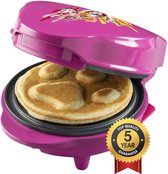 Bestron Wafelijzer - APP500P - 550W - Paw Patrol mini wafel - Hondenpoot vorm - Roze - 5 jaar garantie