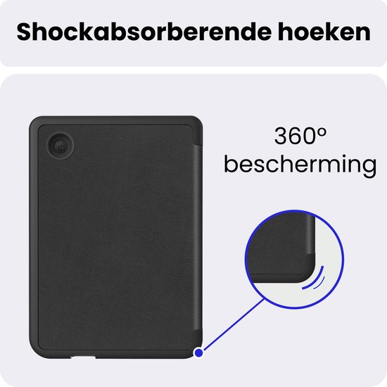 Hoes Geschikt voor Kobo Clara 2E - Luxe E-reader Trifold Case - Bescherm Hoesje Book Cover - Zwart — afbeelding 5
