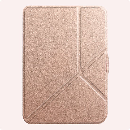 Hoes Geschikt voor Kobo Clara HD Hoesje Bookcase Cover Book Case Hoes Sleepcover Trifold - Rosé Goud — afbeelding 5