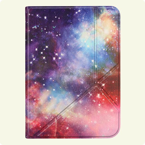 Hoes Geschikt voor Kobo Clara 2E - E-reader Bescherm Hoesje Case Sleep Cover Trifold - Hoes Geschikt voor Kobo Clara 2E Hoesje - Galaxy — afbeelding 4