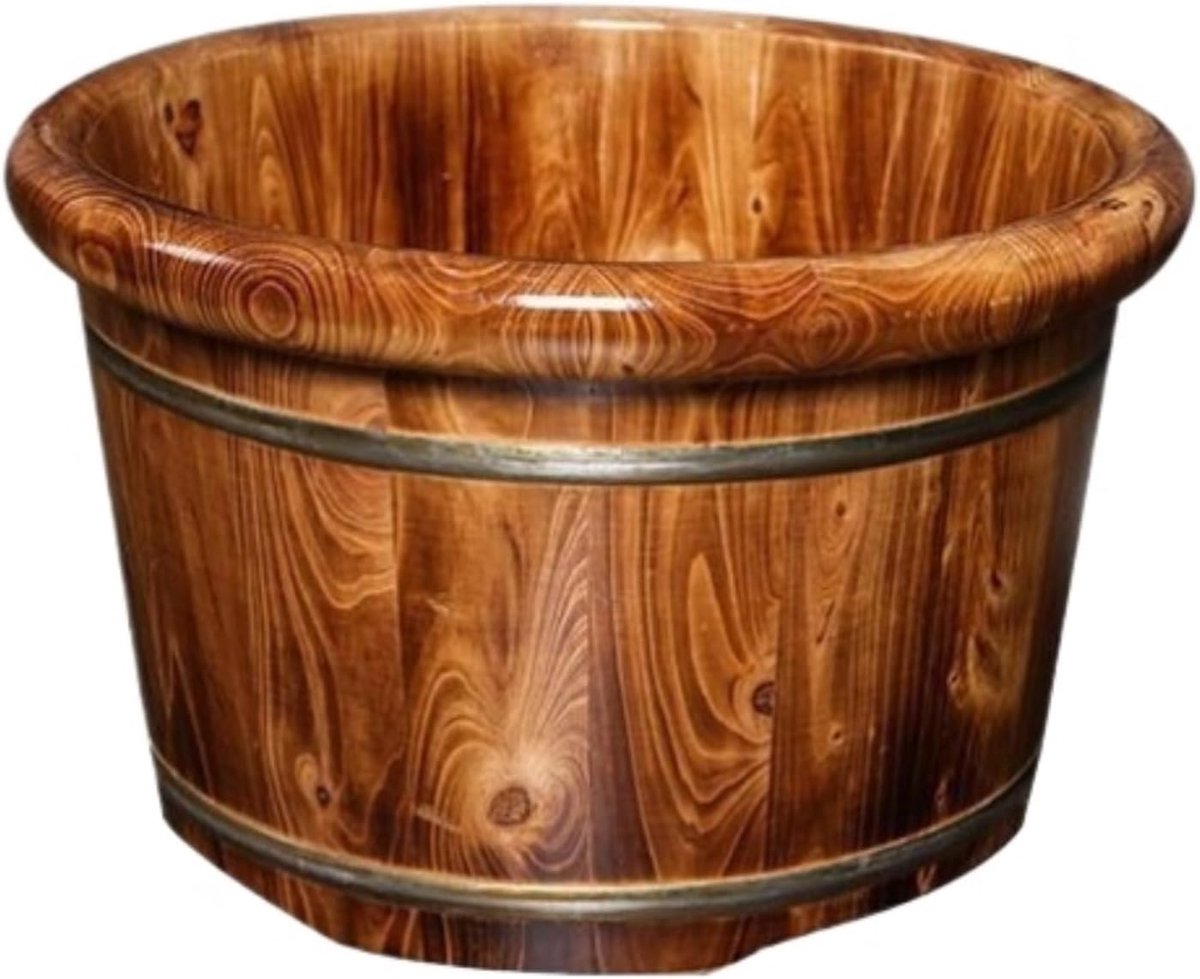 Voetbad Voetspa - Houten Emmer - Voeten Ontspannen - Massief Hout - 42x26cm - Bruin