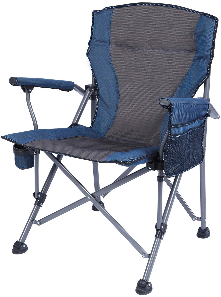 Dailygoods - XXL Opvouwbare Campingstoel - Voor zware mensen, blauw