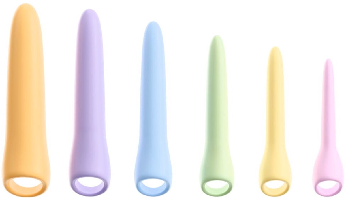 6-Delige Dildo Trainingsset in Pastelkleuren - Traningsset voor Anaal en Vaginaal Gebruik - Vaginale Trainings Dilatorset