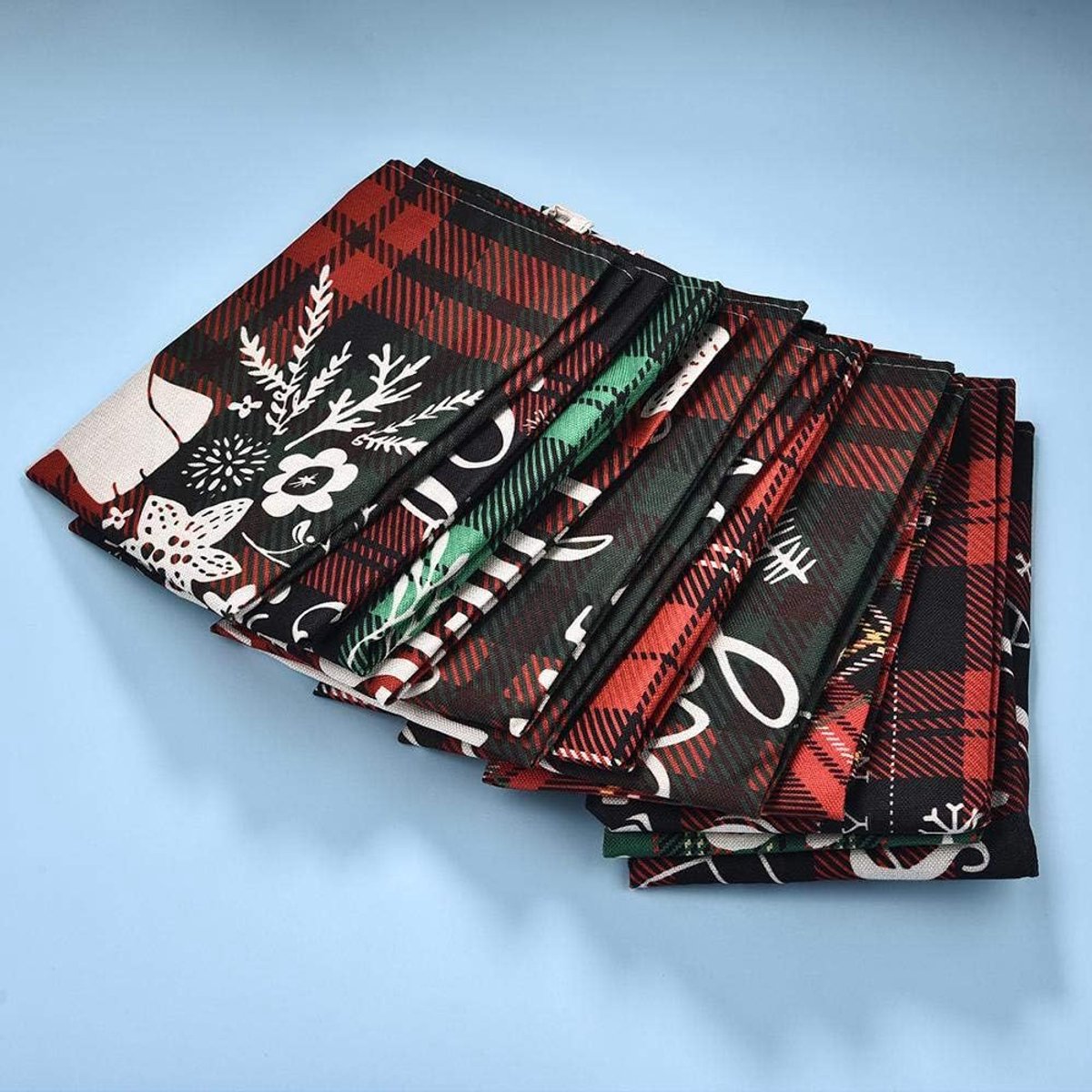 Kookschort Katoen Linnen - Bakaccessoires Keukenschort - Feestelijke Keukenpret - Kerst Thema Design - 47x38cm - Multicolor