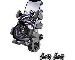 Motor Telefoonhouder - Smartphone Bevestiging Fiets - Navigatie Tijdens Rit - 360 Graden Verstelbaar - 4.7-7.2 Inch Telefoons - Zwart
