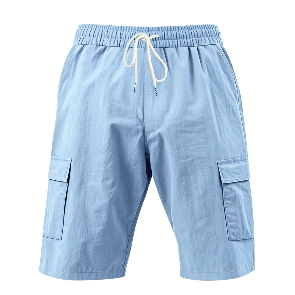 Currero Korte Linnen Broek Heren Zomerbroek Volwassenen Korte Broek Shorts Strandbroek Zomer Ibiza Stijl Hemelsblauw
