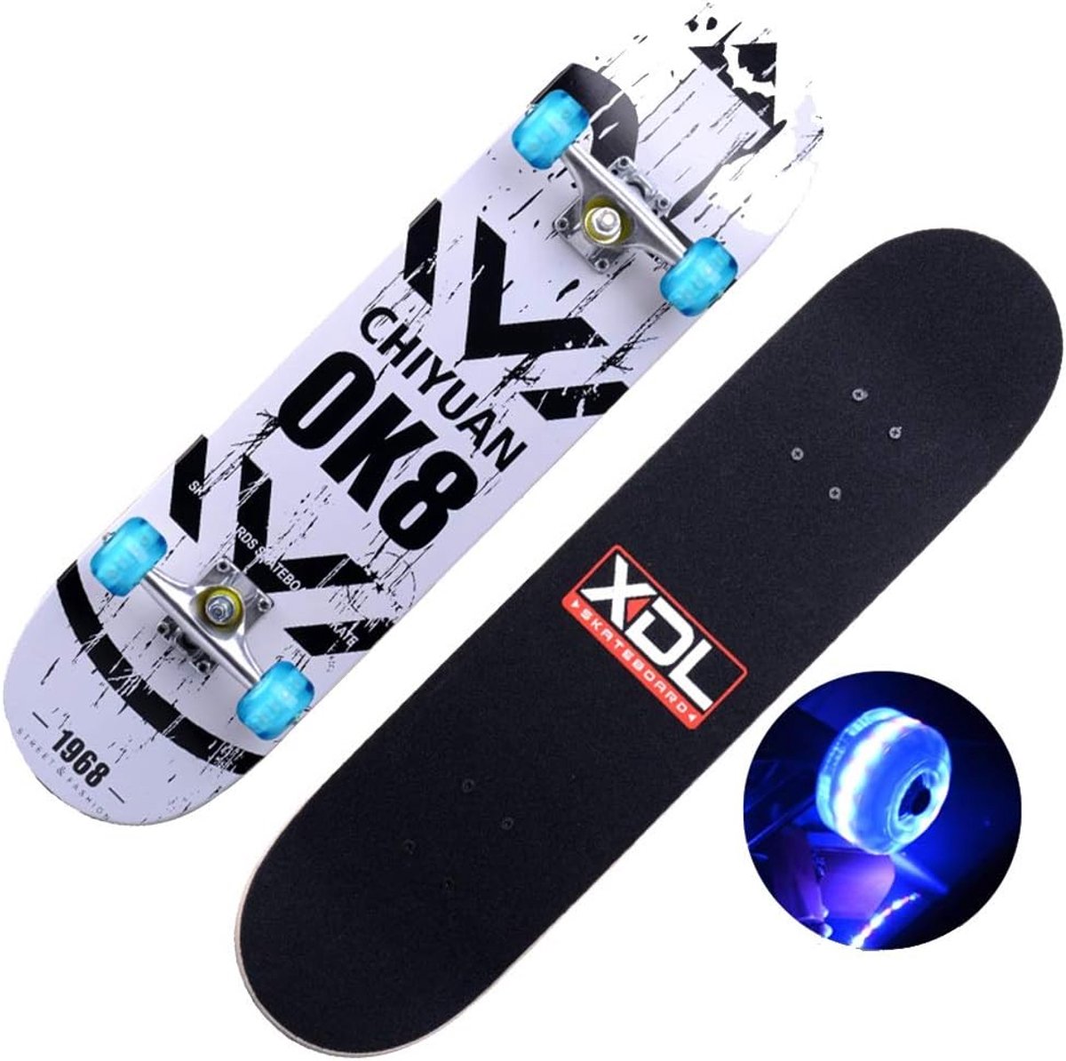 Longboard Skateboard Streetboard Vierwieler Straat Cruisen Dubbel Concave Deck 31.1 x 8.1 inch Meerdere Patronen