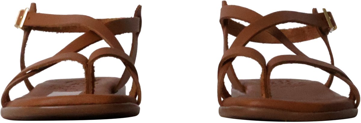 Platte leren sandalen