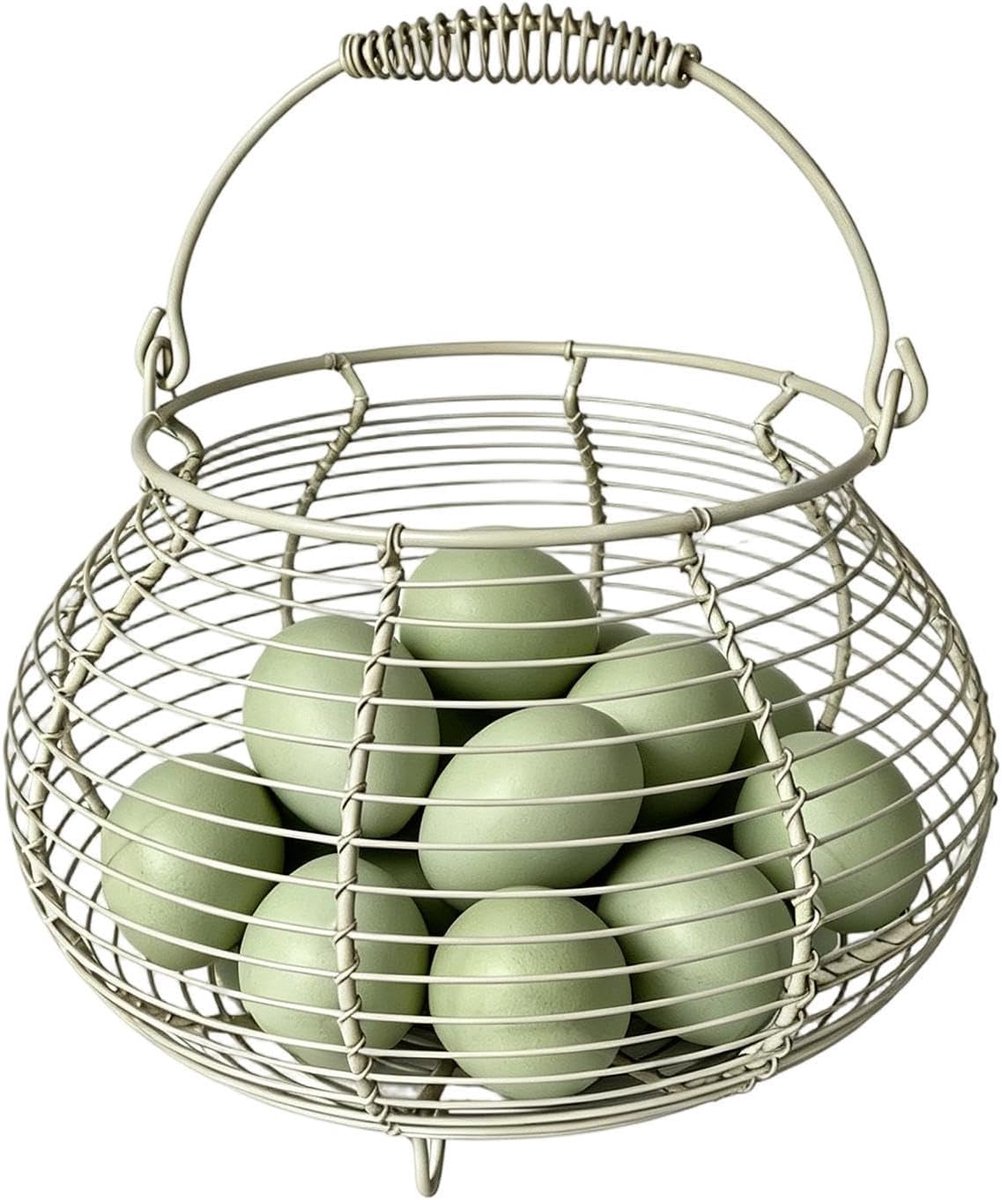 Eiermand Draadmand Eierhouder Eieren Verzamelen Rustieke Boerderijstijl 20 cm Zwart