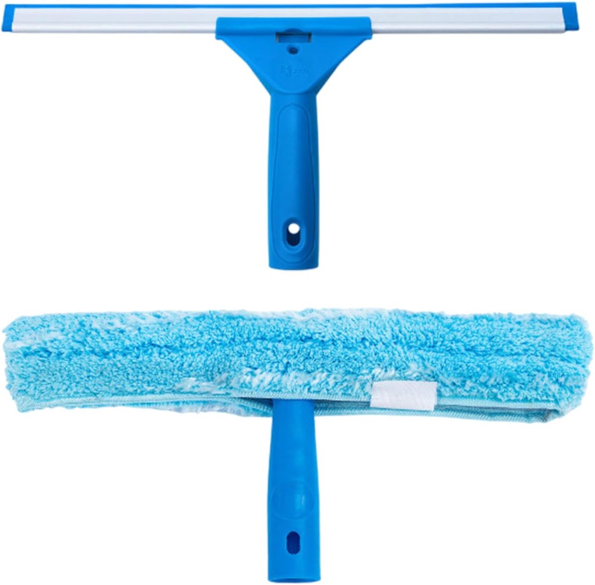 Raamwisser Set - Glasreiniger Tool - Streeploos Reinigen - Microfiber Schrobber - 35 cm - Zwart